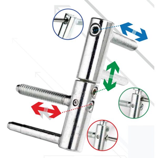Double bolt hinge with 3 regulation points_1